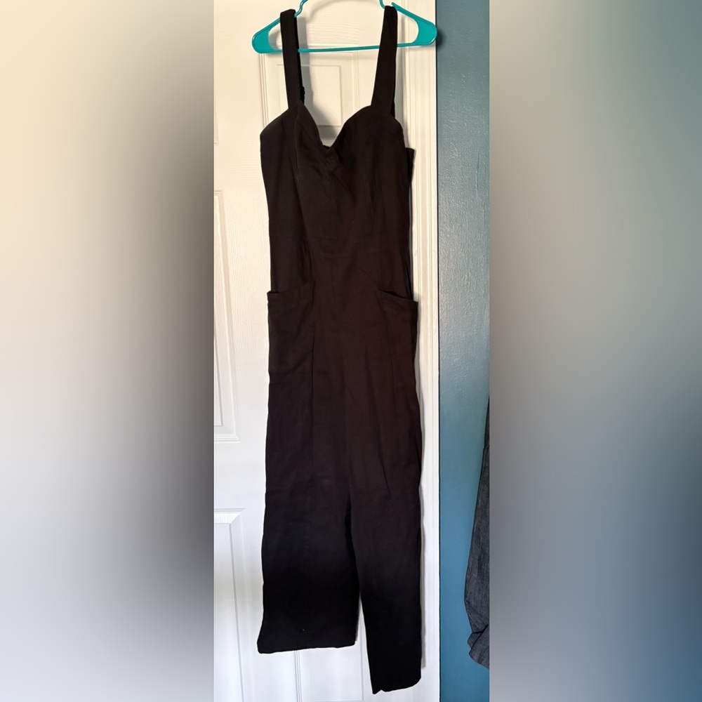 Laura Byrnes Pinup Couture Daphne Overalls in black